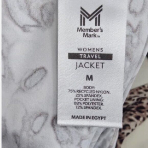 MEMBER’S MARK WOMEN’S TRAVEL JACKET LEOPARD PRINT ZIP UP RECYCLED NYLON SIZE M - Picture 7 of 9